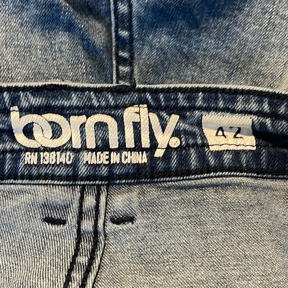 Born Fly Men's Slim Fit Dark Wash Denim Jeans - Picture 9 of 15